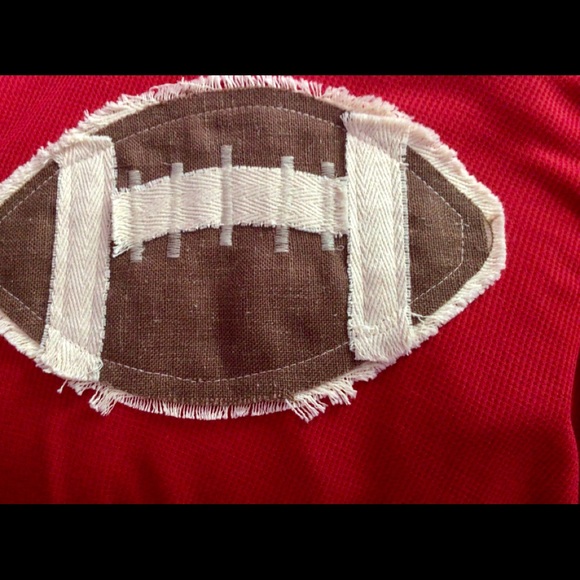 Distressed appliqué football on a thermal shirt - Picture 6 of 15